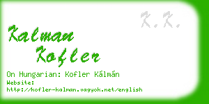 kalman kofler business card